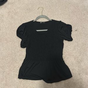 Zara black peplum fit blouse size small
